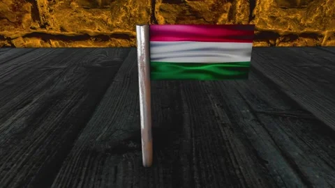 Hungary Flag Post - Upwards Shot Stock Footage 270790740