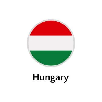 Hungary flag round flat icon Stock Illustration