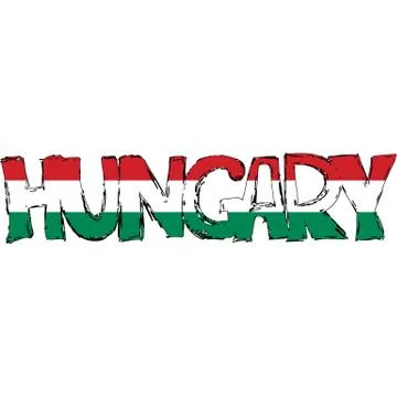 Hungary flag text Stock Illustration