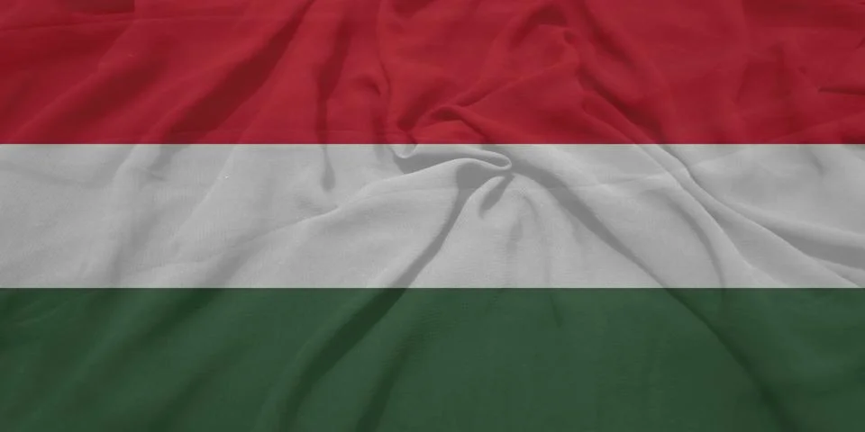 Hungary    Flag textile wave view Stock Illustration