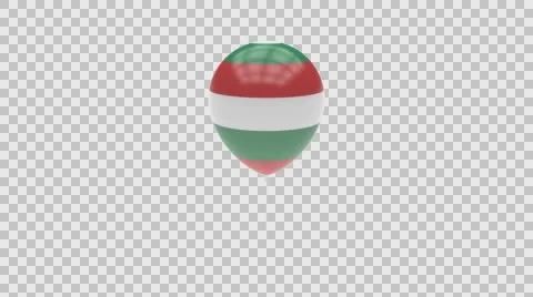 Hungary flag textured balloon rotating Alpha Stock-Footage 61409357