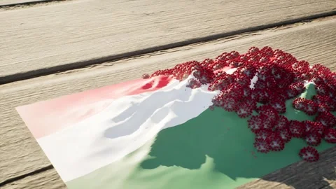Hungary Flag - Virus Growth Video stock 320303325