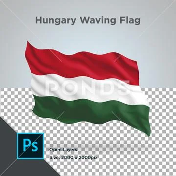 Hungary flag wave design PSD Template