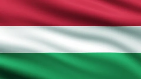 Hungary flag waving full screen background animation Stock Footage 265811439