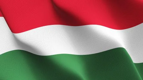 Hungary flag waving on wind. Stock Illustration