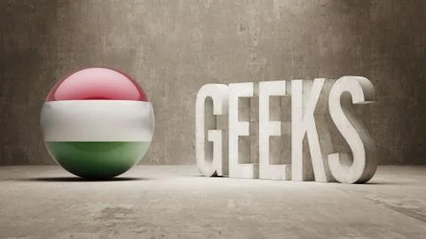 Hungary. Geeks  Concept. Stock Illustration