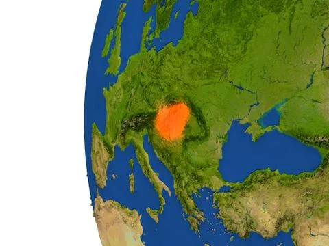 Hungary on globe Stock Illustration