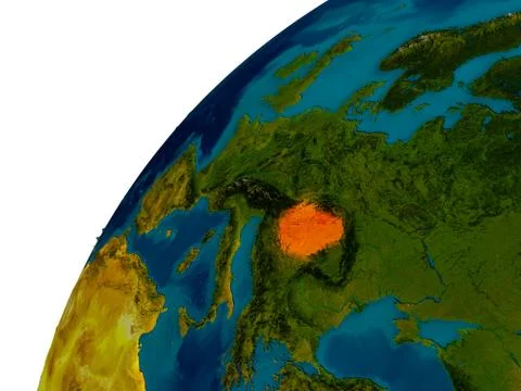 Hungary on globe Stock Illustration