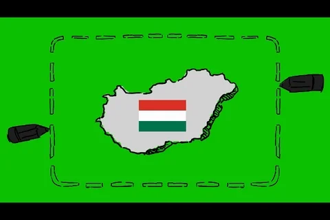 Hungary - Hand-Drawn Animation - rectangle black Stock Footage 98005658