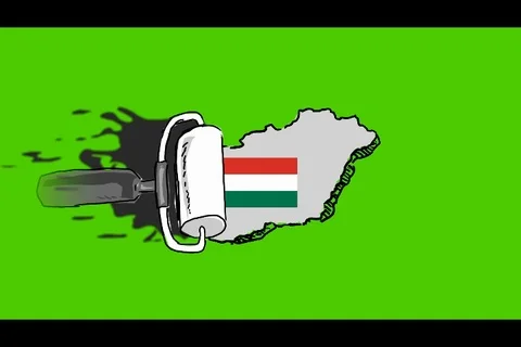 Hungary - Hand-Drawn Animation - scroll painting black Stock Footage 98005675