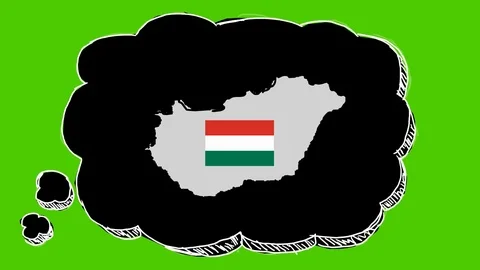 Hungary - Hand-Drawn Animation - thinking speech black Stock Footage 97990689