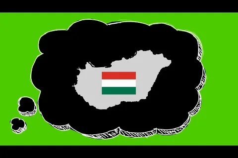 Hungary - Hand-Drawn Animation - thinking speech black Stock Footage 98005724