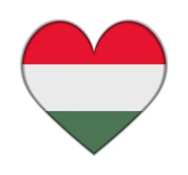 Hungary heart flag イラスト素材