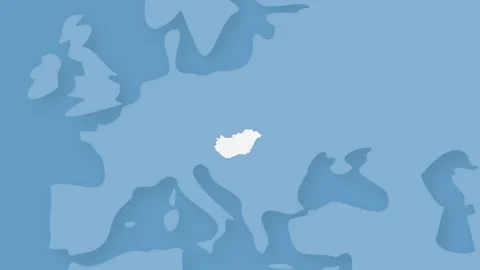 Hungary Highlighted on World Map Animation, Country Location Reveal Stock Footage 339273177
