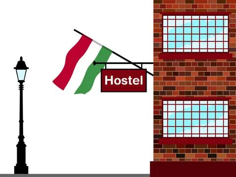 Hungary Hostels Vector Illustration Illustrazione stock