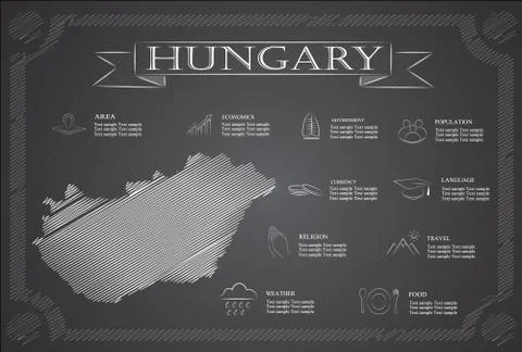Hungary infographics, statistical data, sights. Stock Illustration