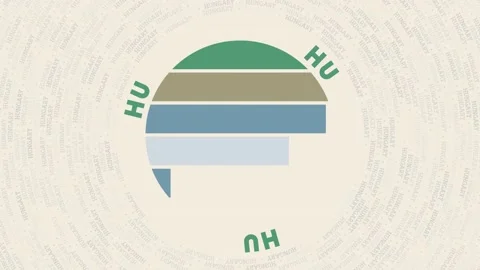 Hungary logo intro. Badge with the circular name and map of country. Classy H... Stock Footage 233459860