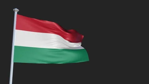 Hungary - Loopable 3D flag animation with Alpha Channel and Transparency for  스톡 동영상 91463216