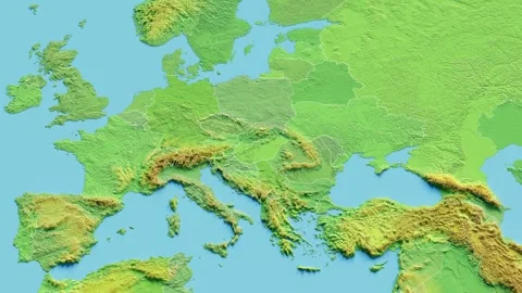 Hungary Map 3D animated with Borders Stock Footage 348524518