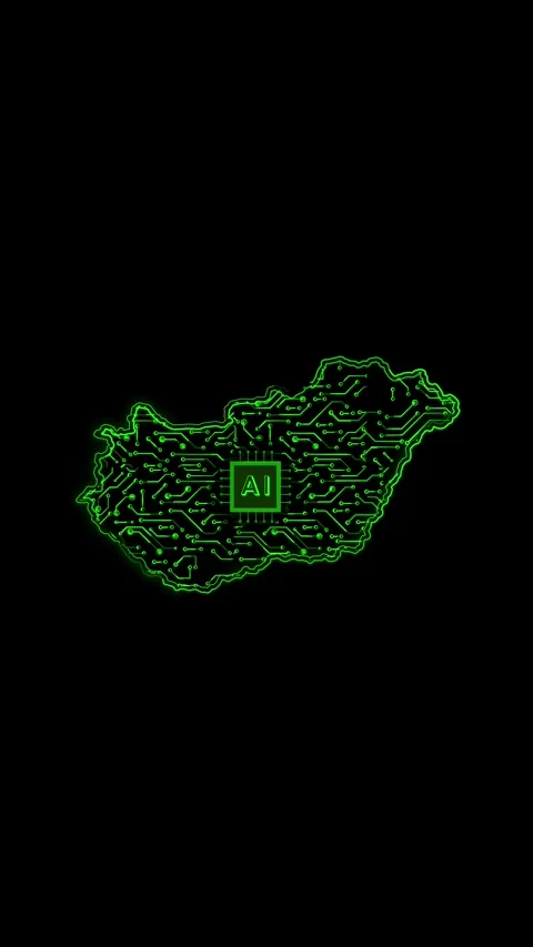 Hungary Map AI Chipset Technology Opener Stock Footage 337171719