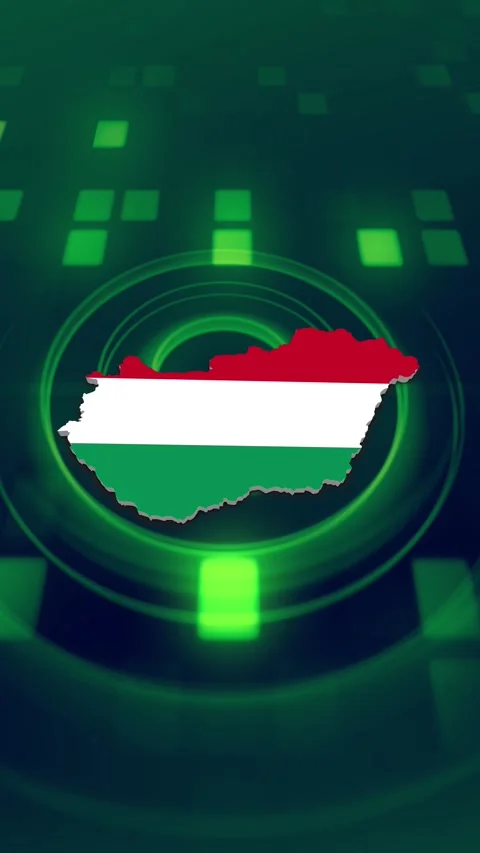 Hungary Map and Flag Background 스톡 동영상 347125019