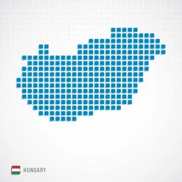 Hungary map and flag icon Illustrazione stock
