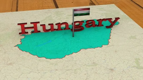 Hungary Map and Hungary Flag Stock Footage 275194473