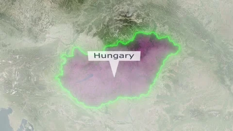 Hungary Map - Clouds Effect Video stock 267100307