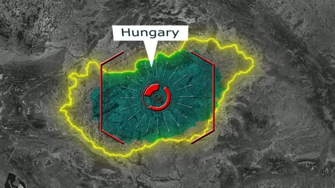 Hungary Map - Cyber Attack Stock Footage 268691451