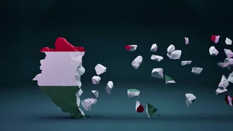 Hungary Map With Flag Stock Footage 324124853