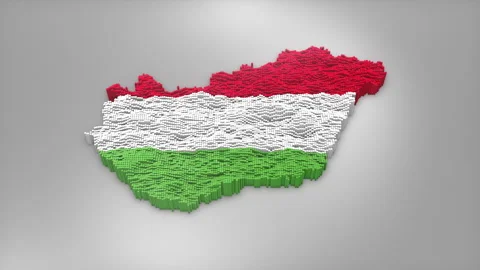 Hungary Map with Flag Intro Background Stock Footage 315160939
