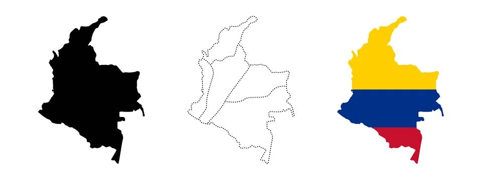 Hungary map icon set. Three variations include solid silhouette, regional d.. Stock Illustration