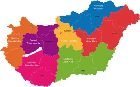 Hungary map Stock Illustration