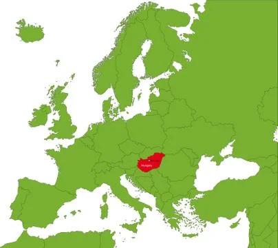 Hungary map Stock Illustration