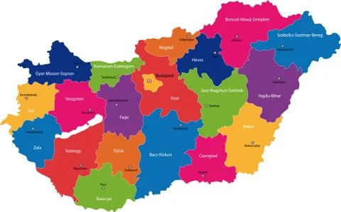 Hungary map Stock Illustration