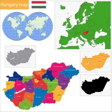 Hungary map Stock Illustration
