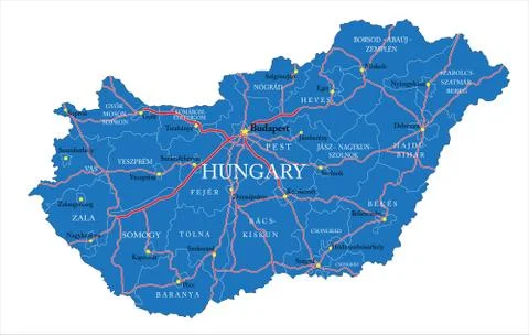 Hungary map Stock Illustration