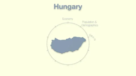 Hungary MAP revealingmotion graphics data elements Stock Footage 339876546