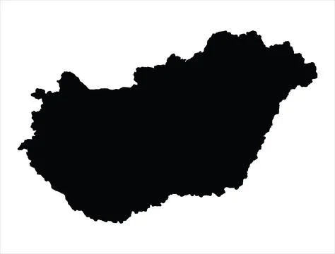 HUNGARY MAP SILHOUETTE VECTOR ART Stock Illustration