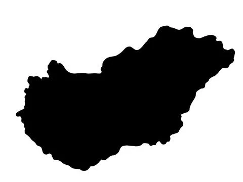 Hungary map silhouette vector isolated Stock-Illustration