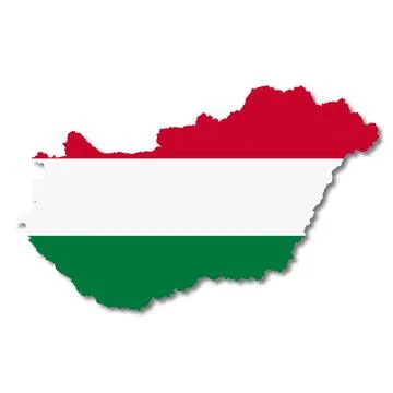 Hungary map on white background with clipping path Stock Illustration
