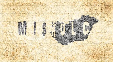 Hungary Miskolc Typography Map Stock Illustration