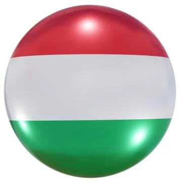 Hungary national flag button Stock Illustration