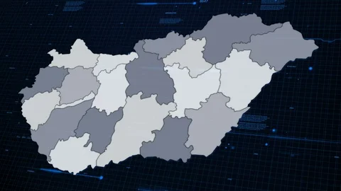 Hungary network map 動画素材 87976924