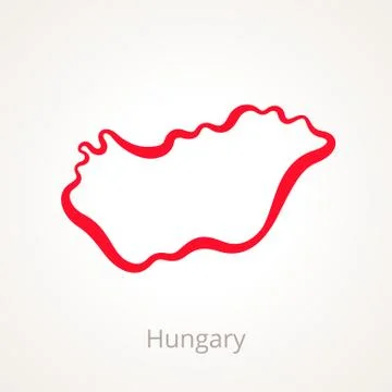 Hungary - Outline Map Stock Illustration