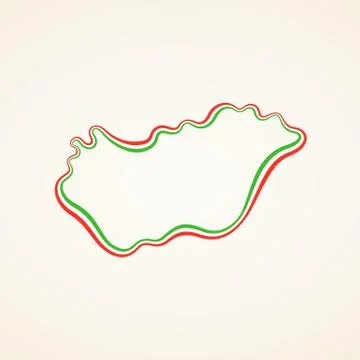 Hungary - Outline Map Stock Illustration