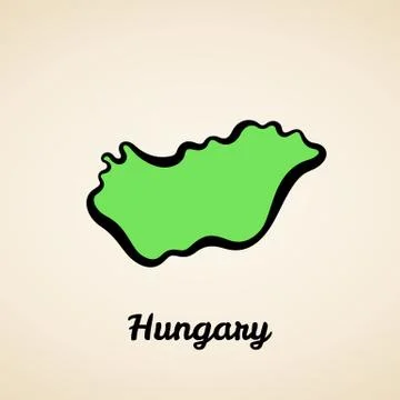Hungary - Outline Map Stock Illustration