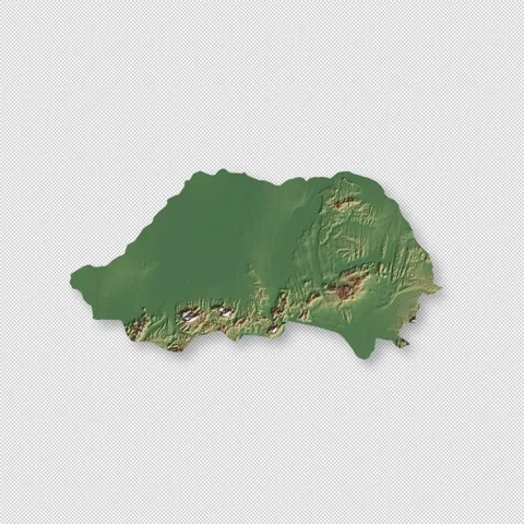 Hungary Rotating 3D Relief Map Seamless Loop, Alpha Channel 4K Stock Footage 340714684