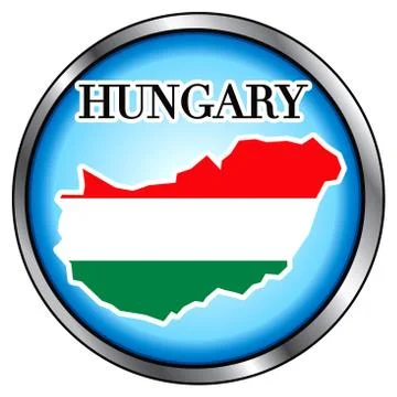 Hungary Round Button Stock Illustration