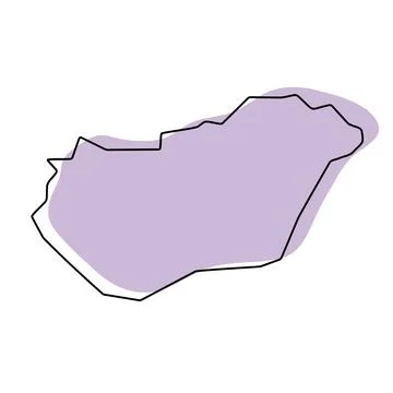 Hungary simplified vector map Stock-Illustration